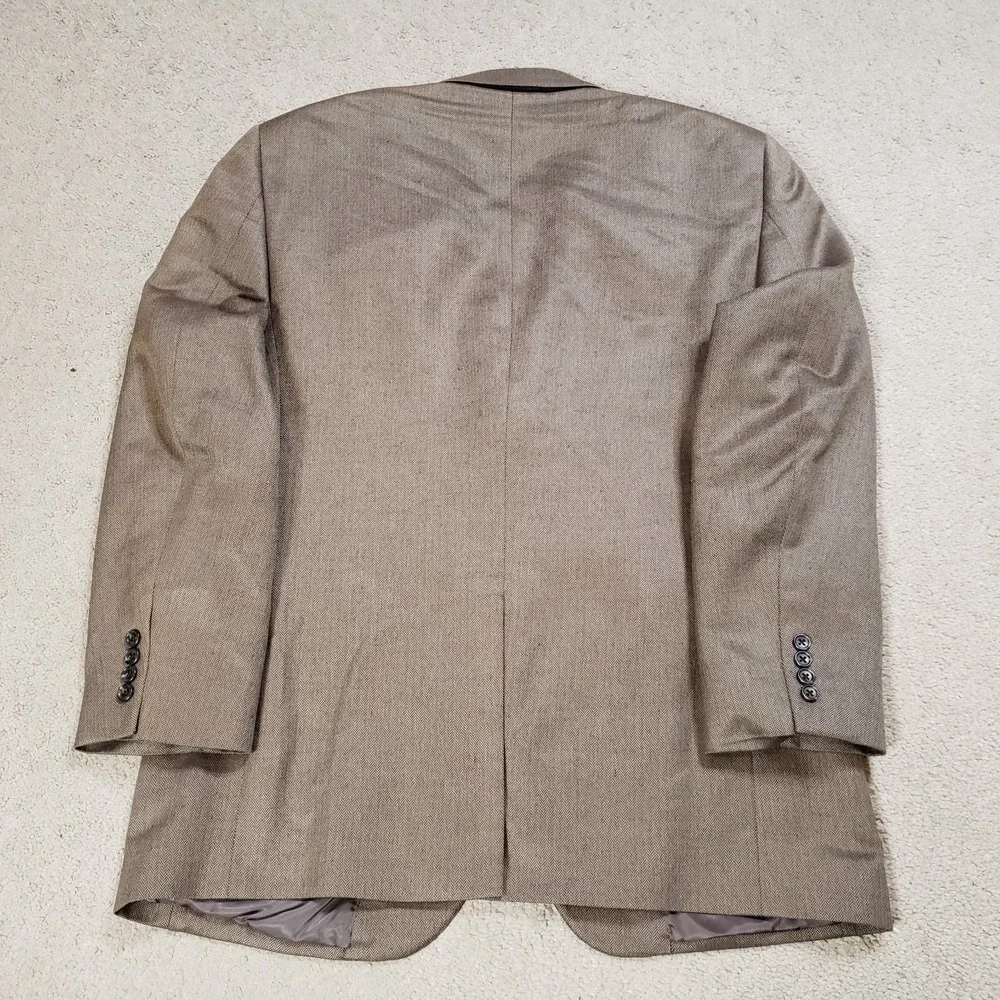 Jos A Bank 44R Silk Camel Hair‎ Blazer Sportcoat Suit Jacket Tan Herringbone